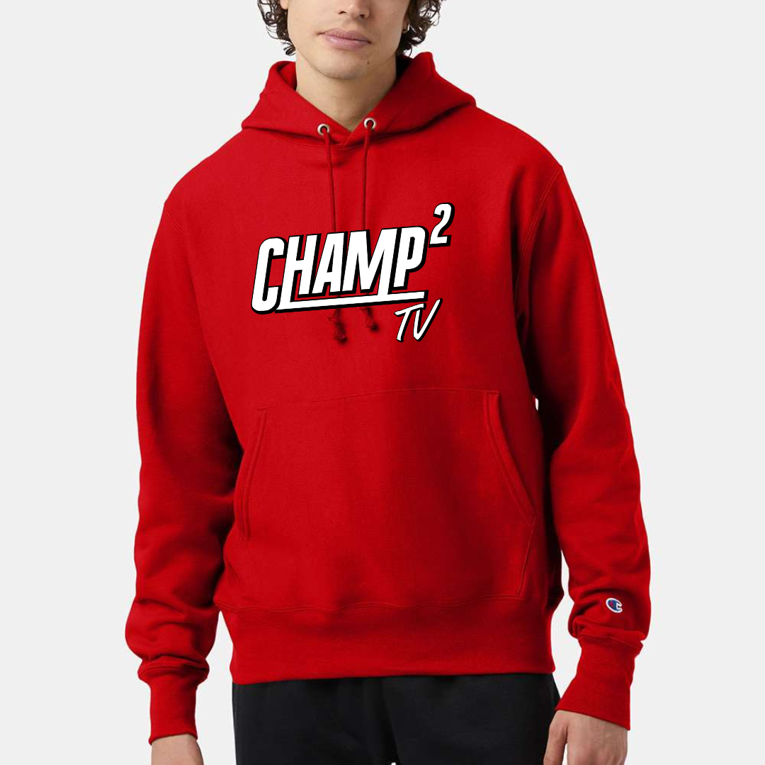 Tammy Order: Red Champion Hoodie (XL) Logo Full Front