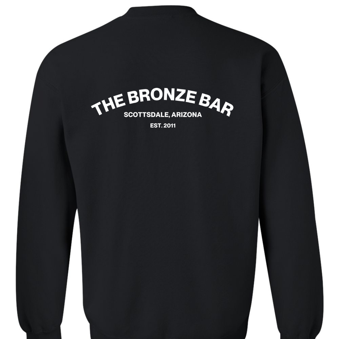 Bronze Bar Custom Black Crewnecks (BB Front)
